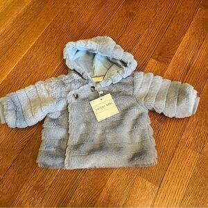 Tricot Bebe Baby Blue Faux Fur Jacket